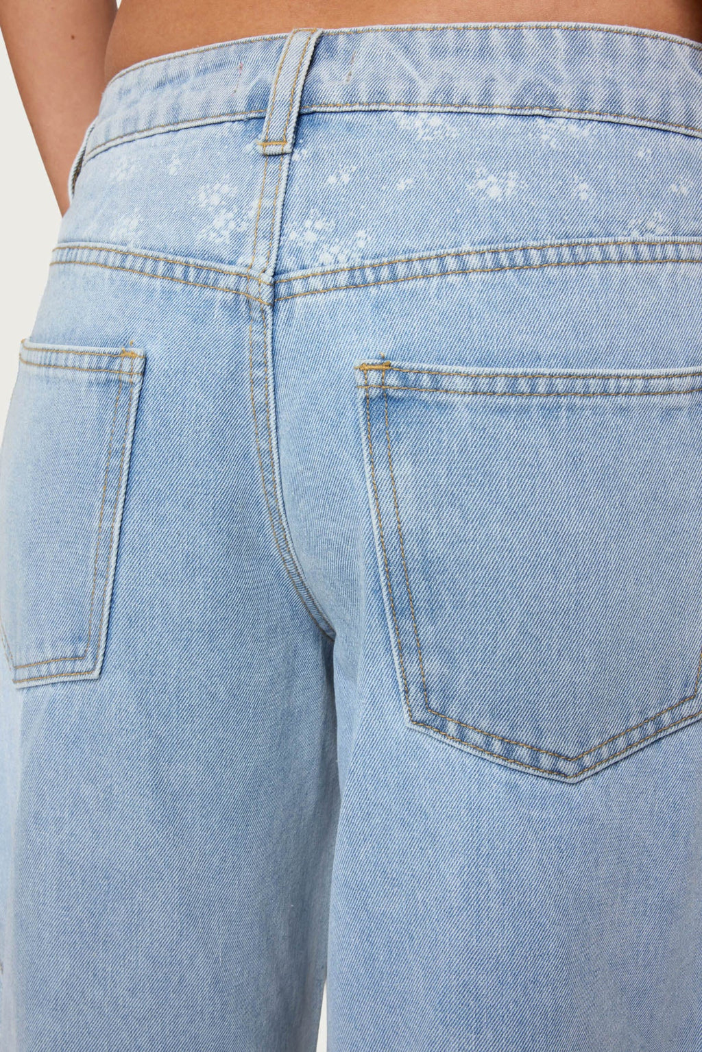 Floral Split Low Rise Baggy Jeans