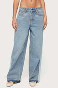 Cailin Contrast Panel Low Rise Baggy Jeans