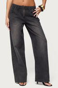 Aliyah Zip Low Rise Baggy Jeans