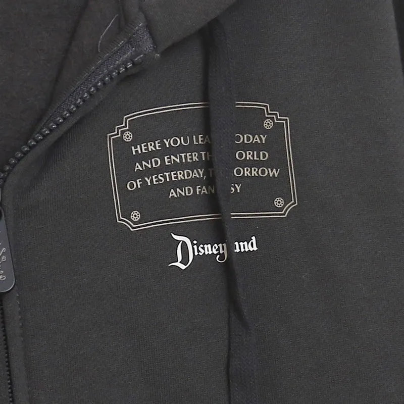 Mickey Mouse Castle Cartoon Print Fleece Sweatshirt Fashion Unisex Women Hooded Zip Up Jacket Jumper Tops