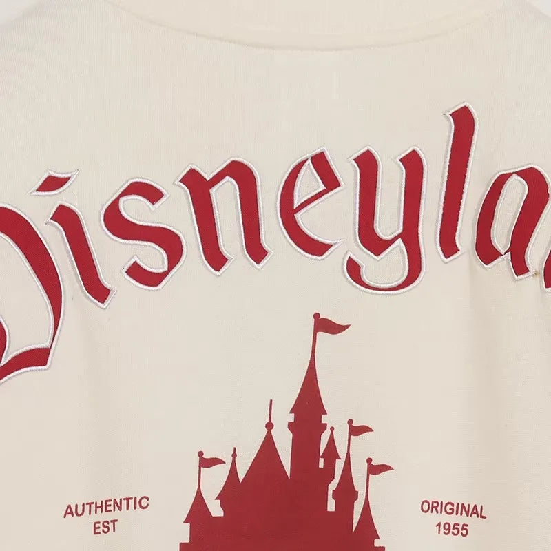 Mickey Mouse Letter Embroidery Sweatshirt New Women Long Sleeve O-Neck Pullover Jumper Tops