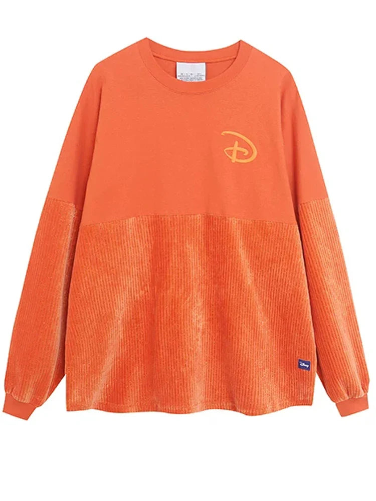Cartoon Print Embroidery Flares Pearl Pink Sweatshirt Sweet Women Long Sleeve Loose Jumper Tops Female