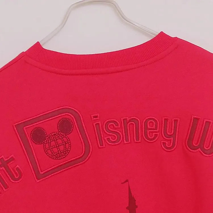Mickey Mouse Letter Embroidery Sweatshirt New Women Long Sleeve O-Neck Pullover Jumper Tops