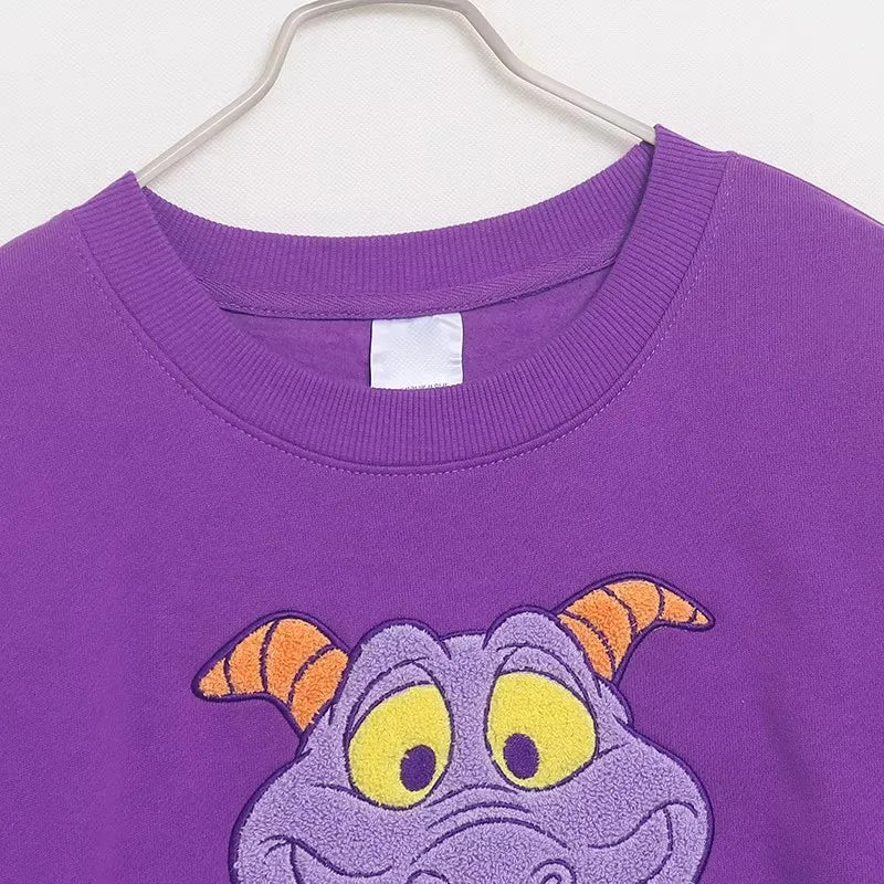 Mouse Chip An' Dale Cartoon Print Embroidery Fleece Sweatshirt New Women O-Neck Pullover Jumper Tops