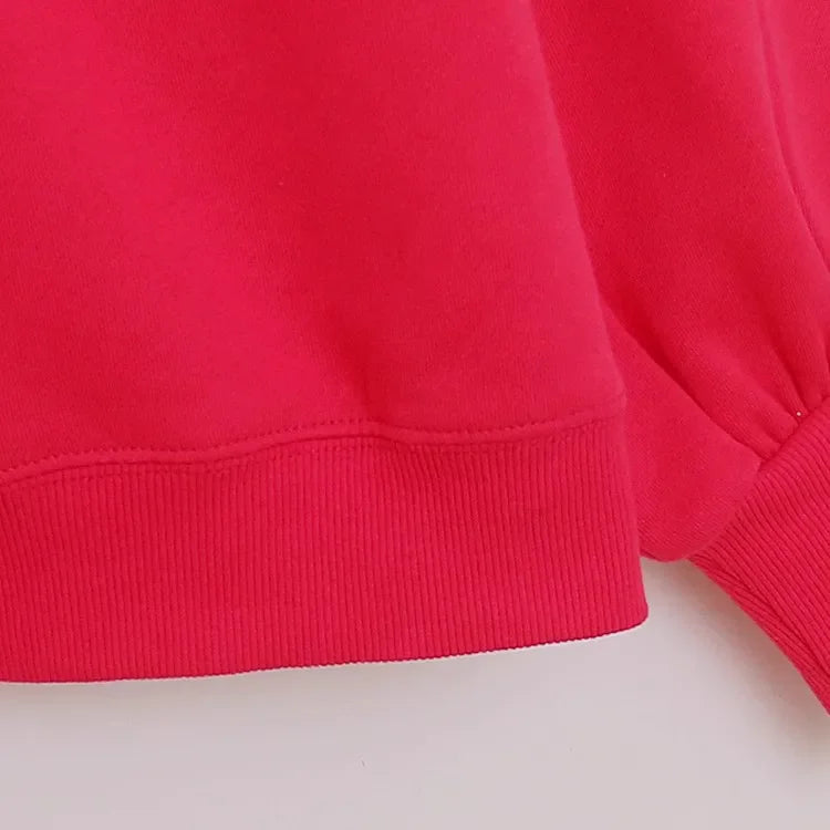 Mickey Mouse Letter Embroidery Sweatshirt New Women Long Sleeve O-Neck Pullover Jumper Tops