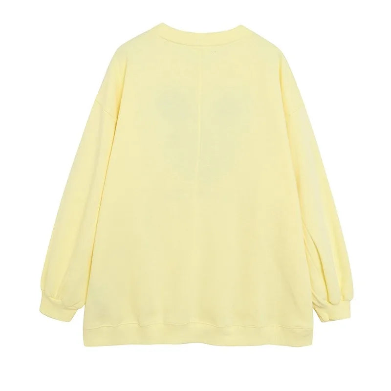 Sweatshirt Mickey Mouse Daisy Duck Cartoon Print Embroidery Women Pullover Fleece Tee Jumper Tops