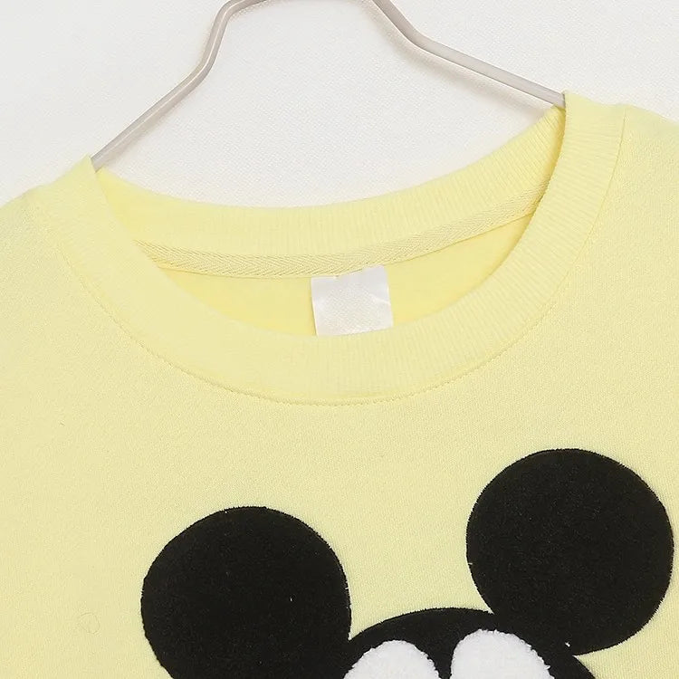 Sweatshirt Mickey Mouse Daisy Duck Cartoon Print Embroidery Women Pullover Fleece Tee Jumper Tops