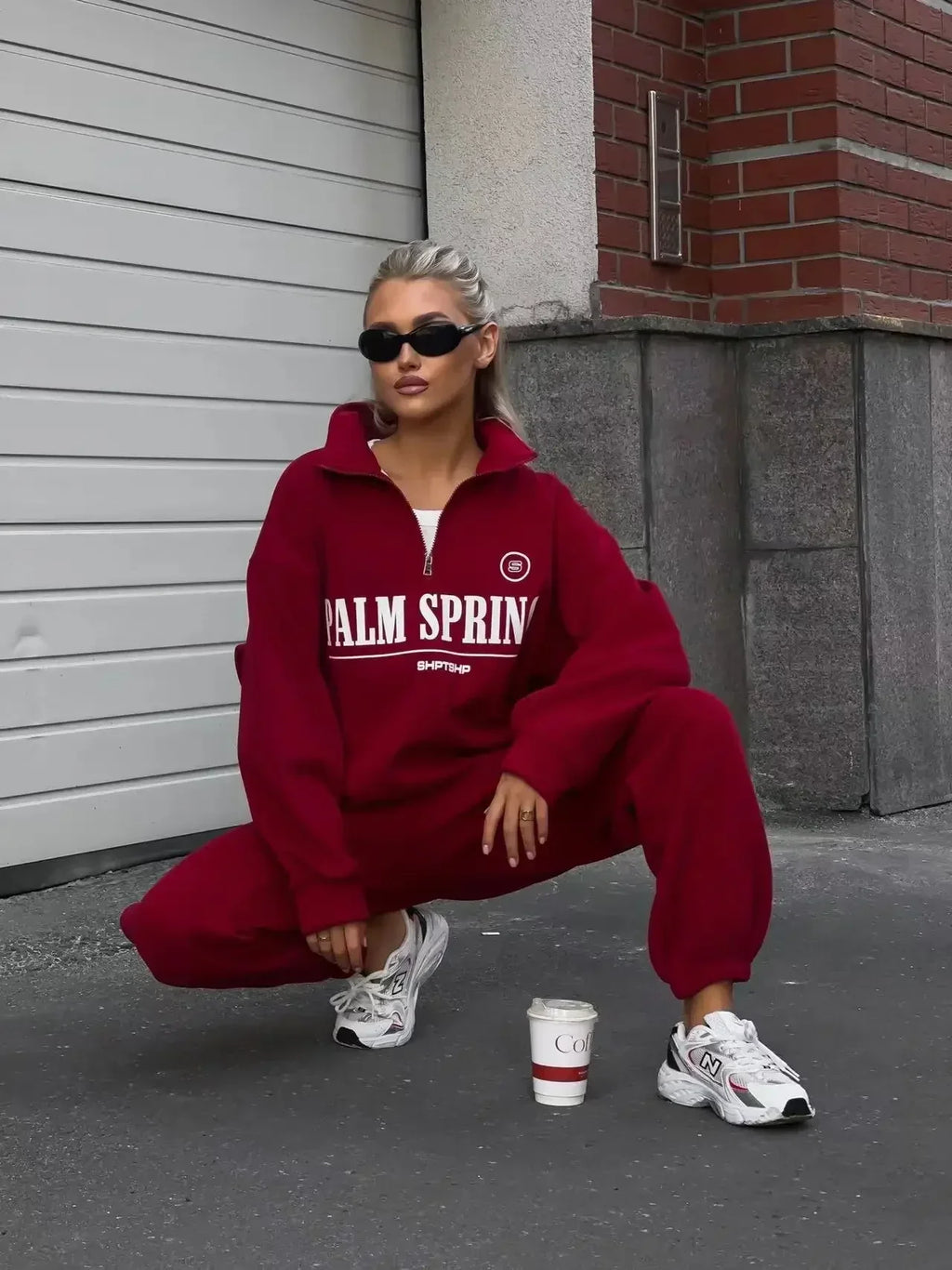 Spring Hoodies Women Letter Print Sweatshirt Hoodie Red Turtleneck Half Zipper Collar Pullover Tops K Pop Clothes Y2k