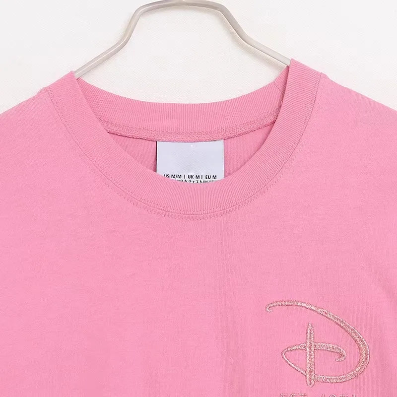 Cartoon Print Embroidery Flares Pearl Pink Sweatshirt Sweet Women Long Sleeve Loose Jumper Tops Female