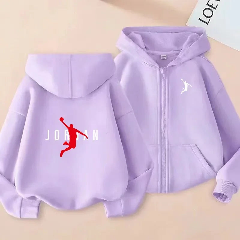 Children's Zipper Clothing Style Basketball Sweatshirt Fashion Idol star Coat Boys Girls 3-13 Yrs Hoodies Sports Casual Cardigan