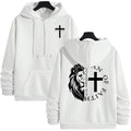 Hoodies 2026 Fall Winter Hooded Long Sleeve Sweatshirts Man Of Faith Lion Print Hoody Outerwear