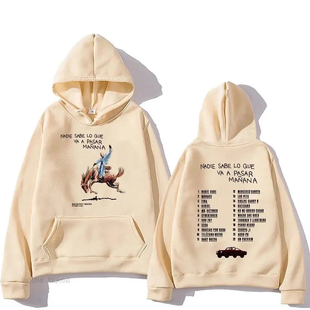 Hoodies Men/Women Clothing Sudaderas Album Nadie Sabe Lo Que Va Pasar Manana Sweatshirts Long Sleeve Autumn Hoody