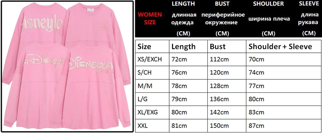 Cartoon Print Embroidery Flares Pearl Pink Sweatshirt Sweet Women Long Sleeve Loose Jumper Tops Female