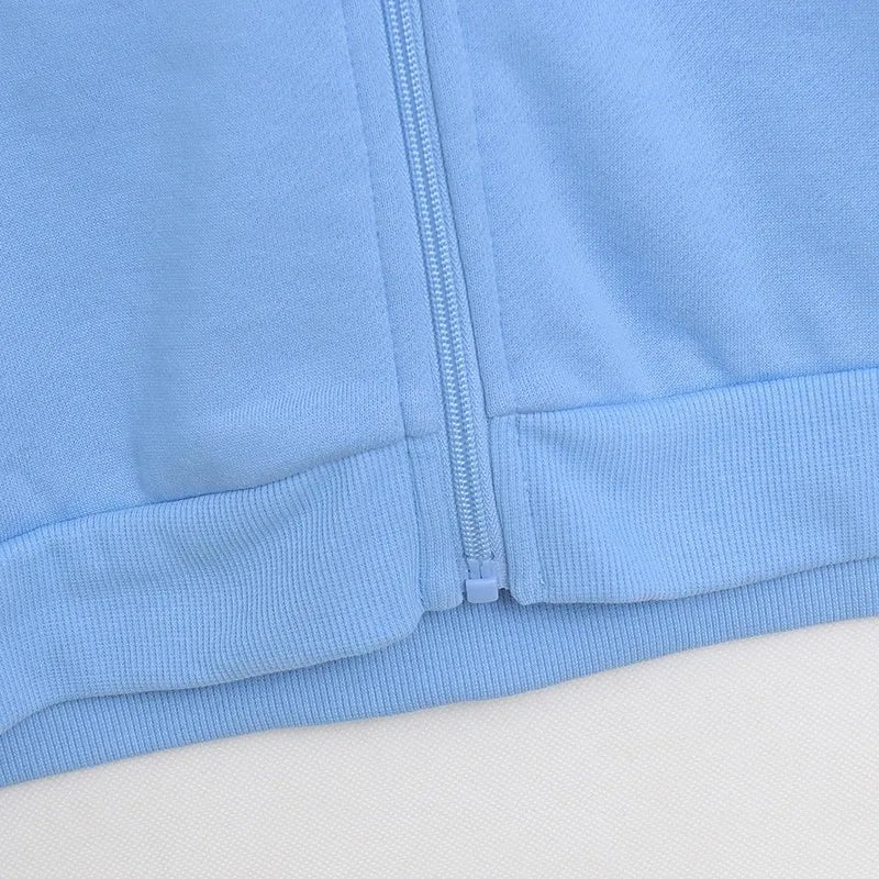 Donald Duck Letter Diamonds Fleece Sweatshirt Jacket Unisex Women Hooded Zip Up Jumper Tops