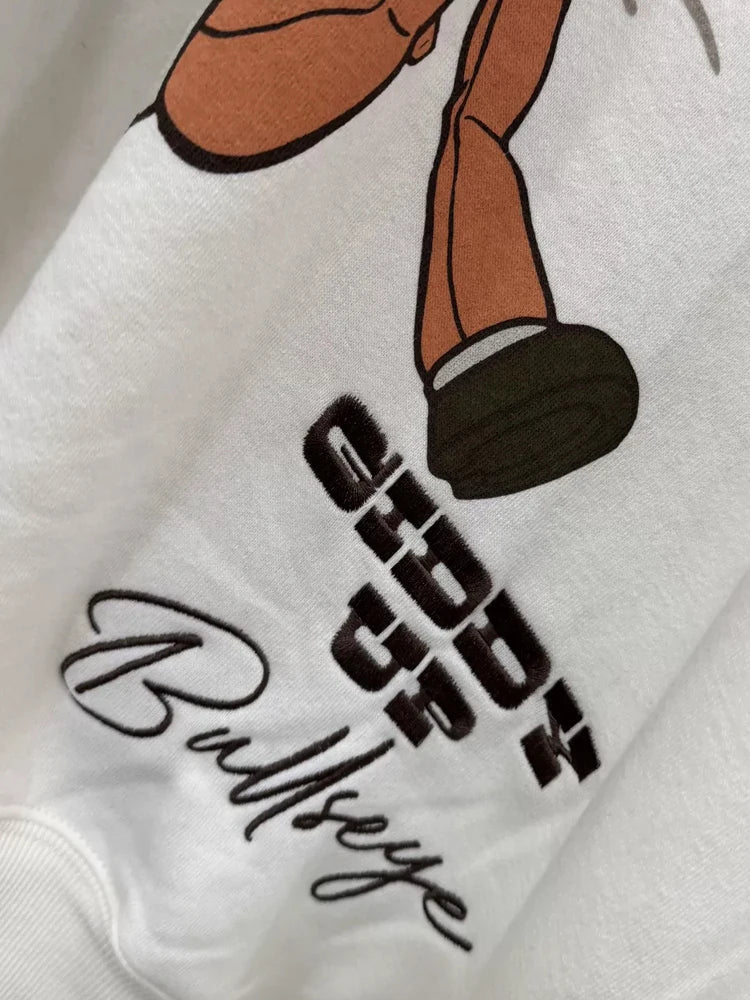 Toy Story Woody Embroidery Cartoon Print Sweatshirt New Women Unisex Couple Long Sleeve Pullover Jumper Tops Streetwear