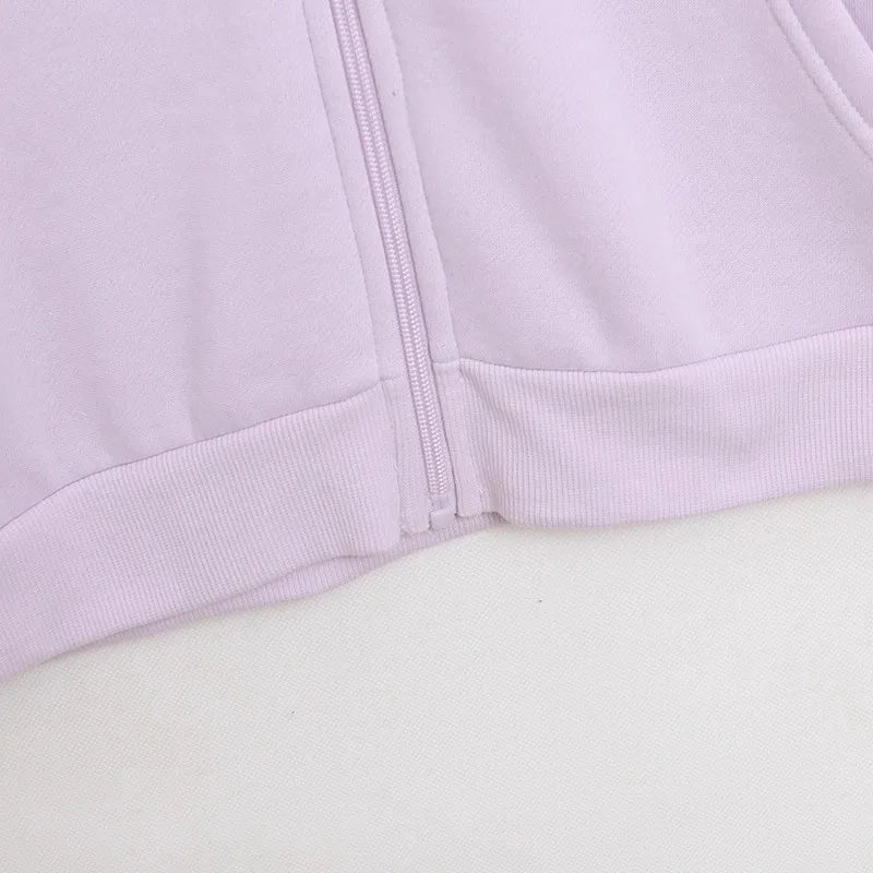 Donald Duck Letter Diamonds Fleece Sweatshirt Jacket Unisex Women Hooded Zip Up Jumper Tops