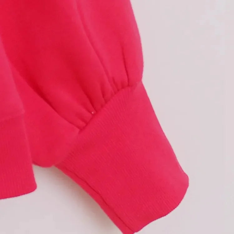 Mickey Mouse Letter Embroidery Sweatshirt New Women Long Sleeve O-Neck Pullover Jumper Tops