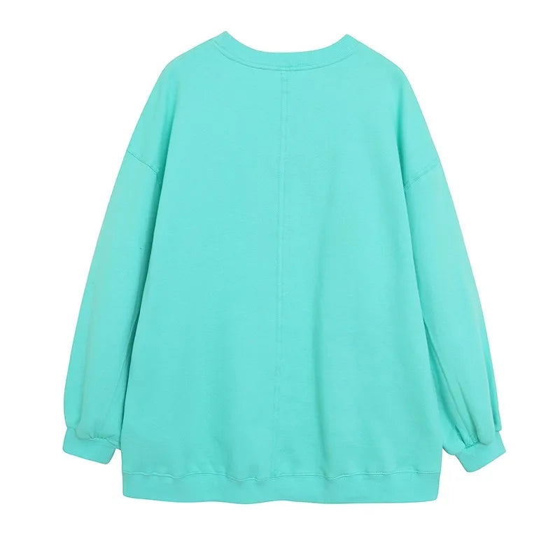 Sweatshirt Mickey Mouse Daisy Duck Cartoon Print Embroidery Women Pullover Fleece Tee Jumper Tops