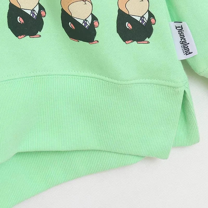 Embroidery Cartoon Print Sweatshirt Women Couple Long Sleeve Pullover Jumper Tops