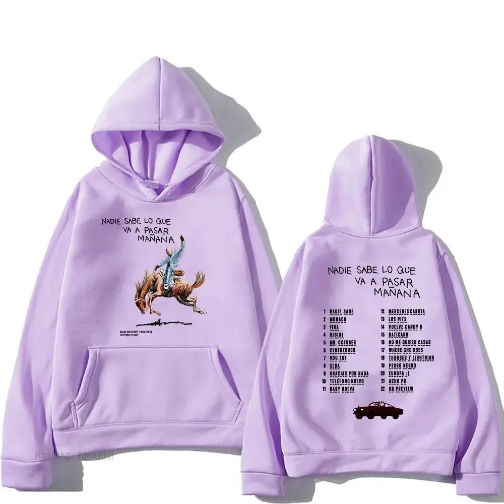 Hoodies Men/Women Clothing Sudaderas Album Nadie Sabe Lo Que Va Pasar Manana Sweatshirts Long Sleeve Autumn Hoody