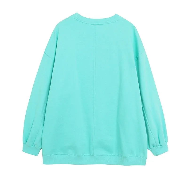 Sweatshirt Mickey Mouse Daisy Duck Cartoon Print Embroidery Women Pullover Fleece Tee Jumper Tops