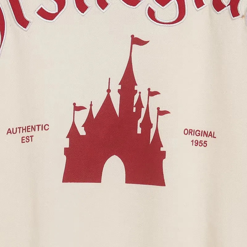 Mickey Mouse Letter Embroidery Sweatshirt New Women Long Sleeve O-Neck Pullover Jumper Tops