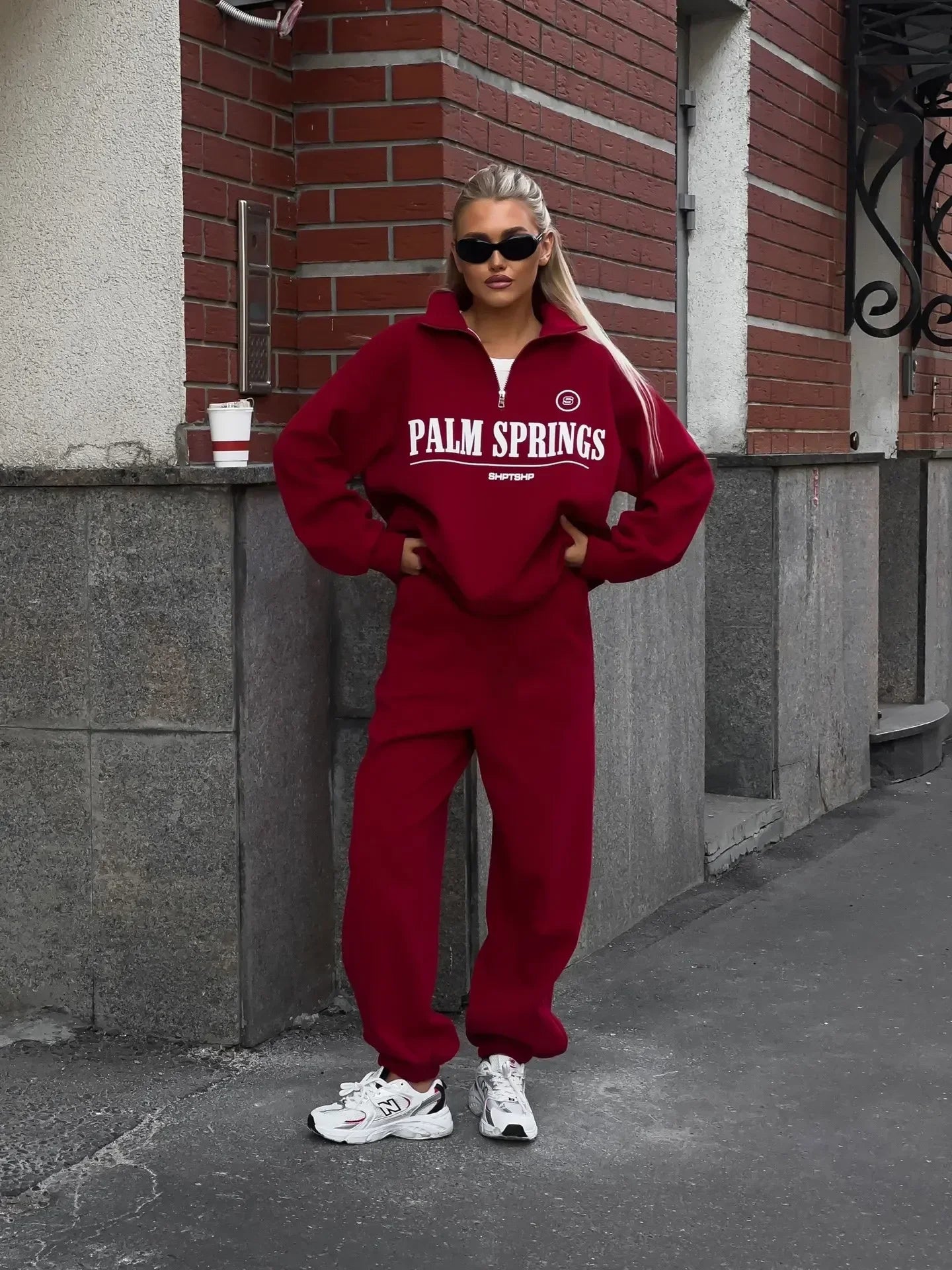 Spring Hoodies Women Letter Print Sweatshirt Hoodie Red Turtleneck Half Zipper Collar Pullover Tops K Pop Clothes Y2k