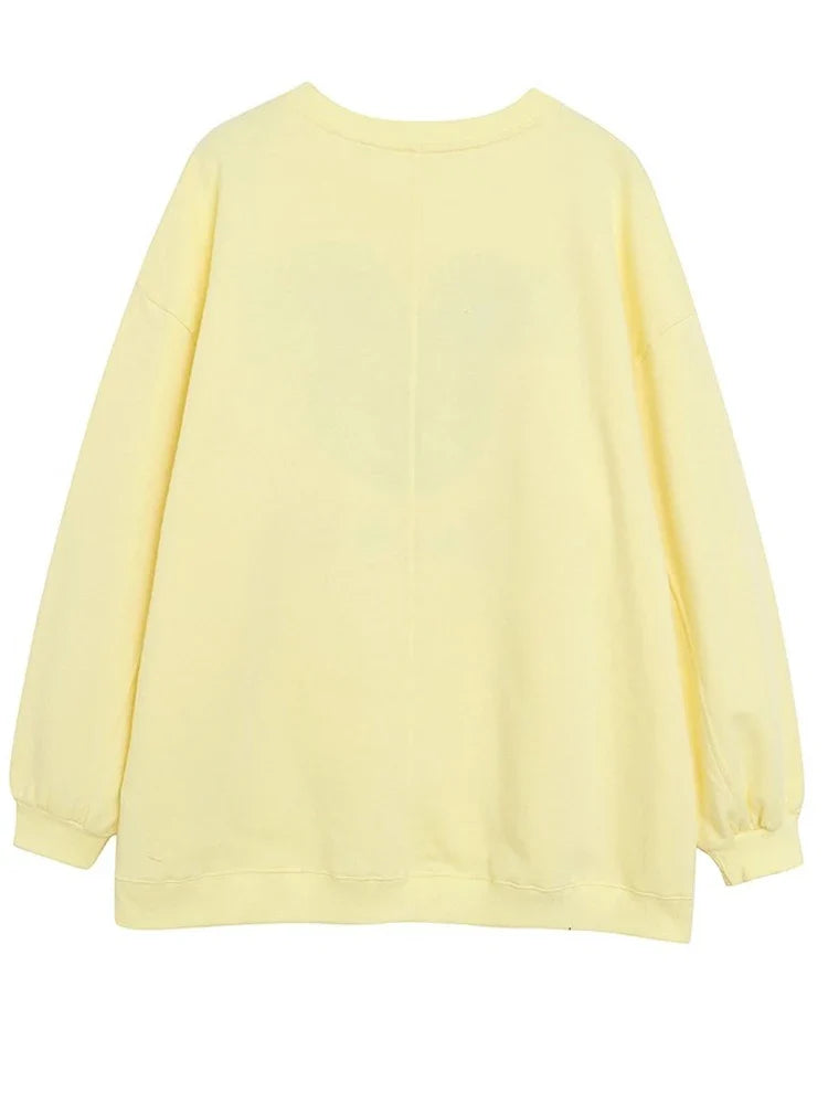 Sweatshirt Mickey Mouse Daisy Duck Cartoon Print Embroidery Women Pullover Fleece Tee Jumper Tops