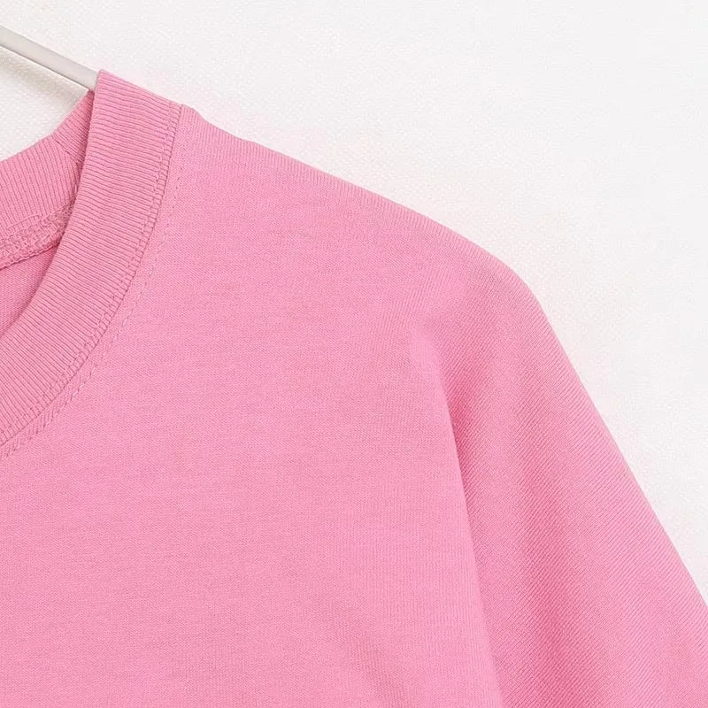 Cartoon Print Embroidery Flares Pearl Pink Sweatshirt Sweet Women Long Sleeve Loose Jumper Tops Female