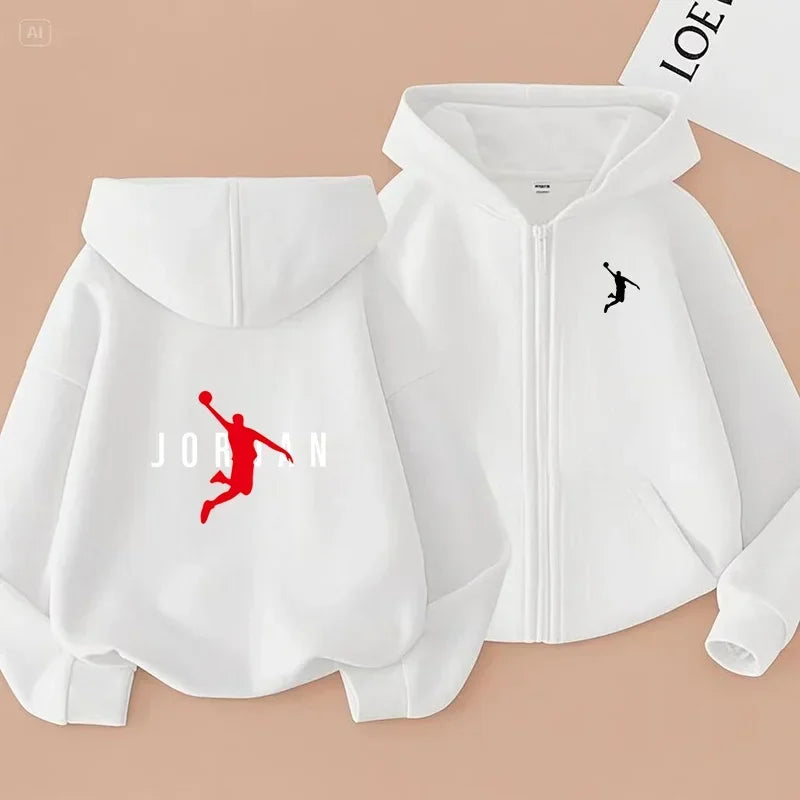 Children's Zipper Clothing Style Basketball Sweatshirt Fashion Idol star Coat Boys Girls 3-13 Yrs Hoodies Sports Casual Cardigan