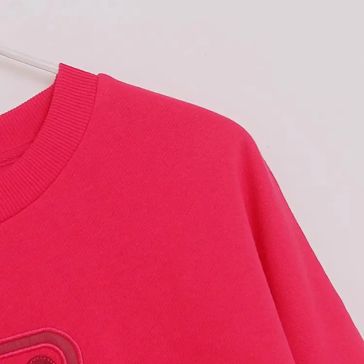 Mickey Mouse Letter Embroidery Sweatshirt New Women Long Sleeve O-Neck Pullover Jumper Tops