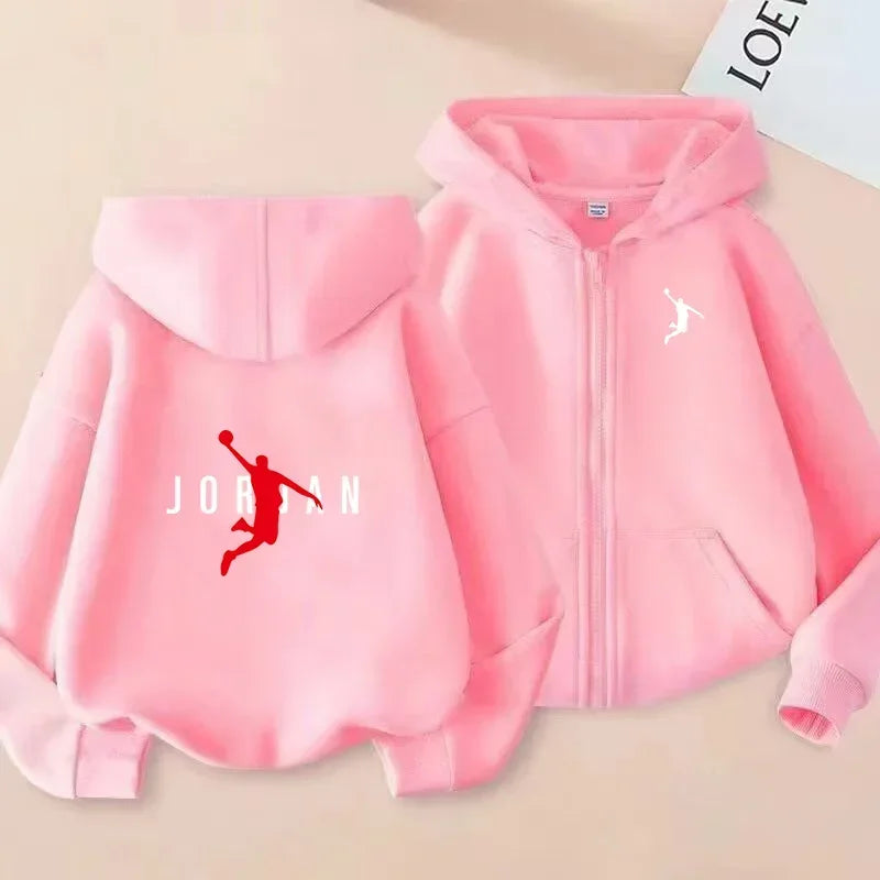 Children's Zipper Clothing Style Basketball Sweatshirt Fashion Idol star Coat Boys Girls 3-13 Yrs Hoodies Sports Casual Cardigan