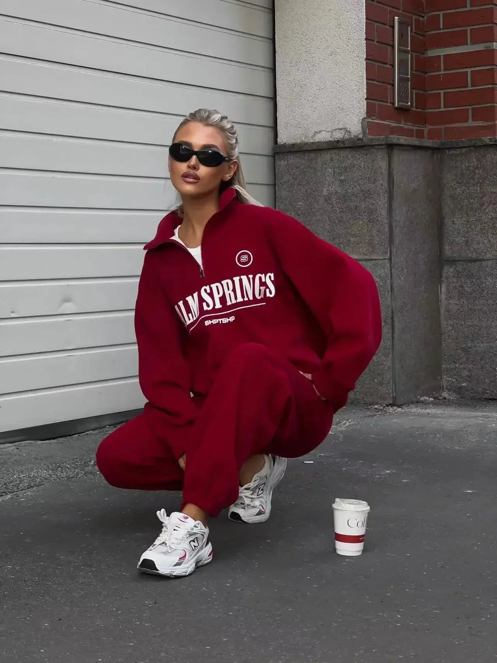 Spring Hoodies Women Letter Print Sweatshirt Hoodie Red Turtleneck Half Zipper Collar Pullover Tops K Pop Clothes Y2k