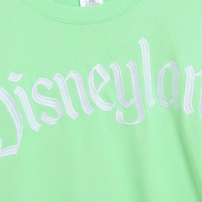 Embroidery Cartoon Print Sweatshirt Women Couple Long Sleeve Pullover Jumper Tops