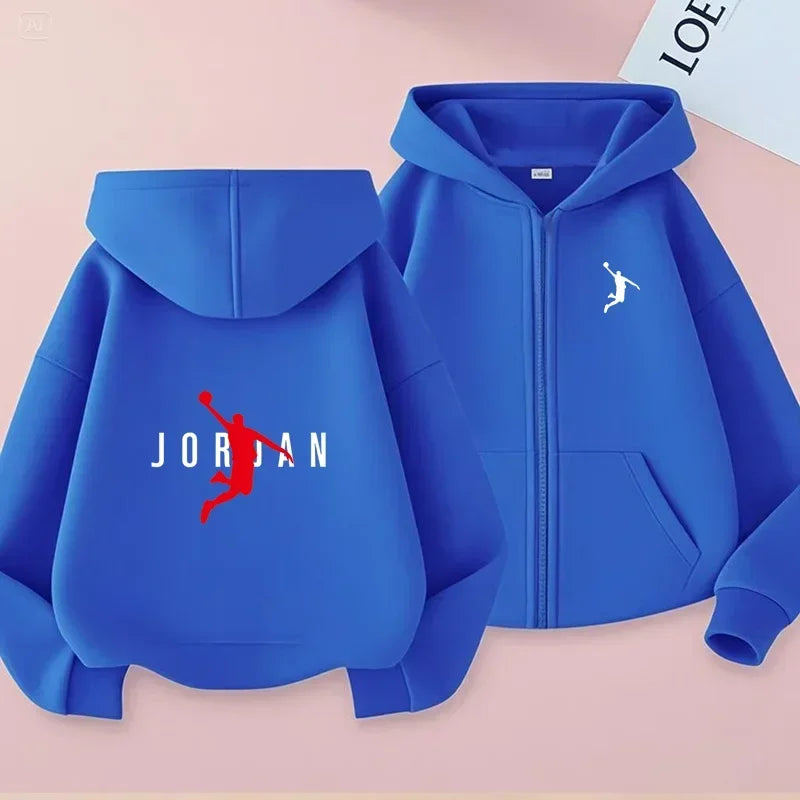 Children's Zipper Clothing Style Basketball Sweatshirt Fashion Idol star Coat Boys Girls 3-13 Yrs Hoodies Sports Casual Cardigan