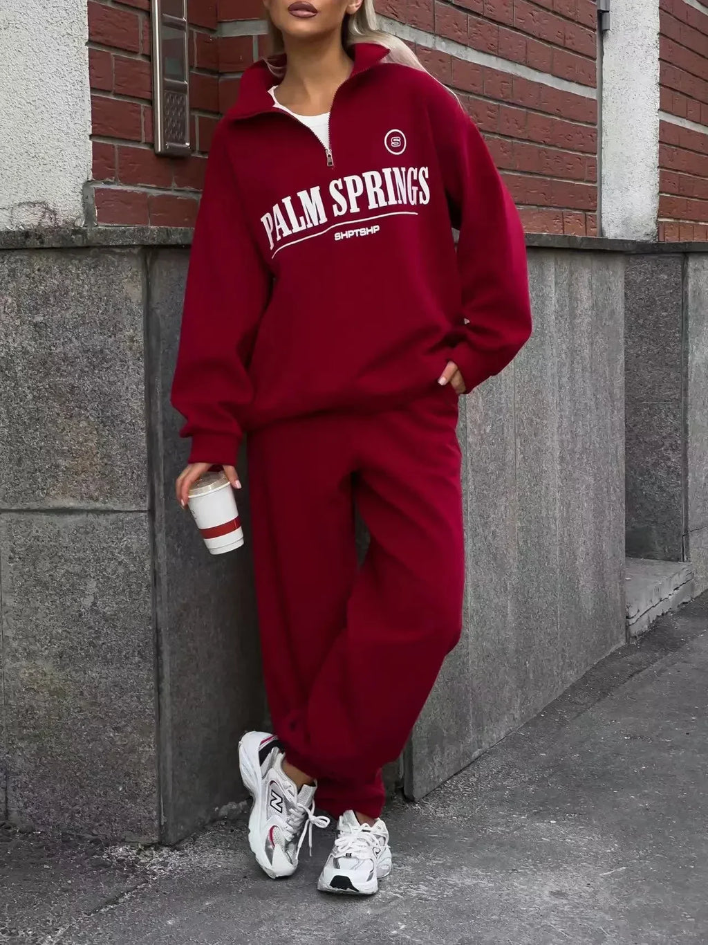 Spring Hoodies Women Letter Print Sweatshirt Hoodie Red Turtleneck Half Zipper Collar Pullover Tops K Pop Clothes Y2k