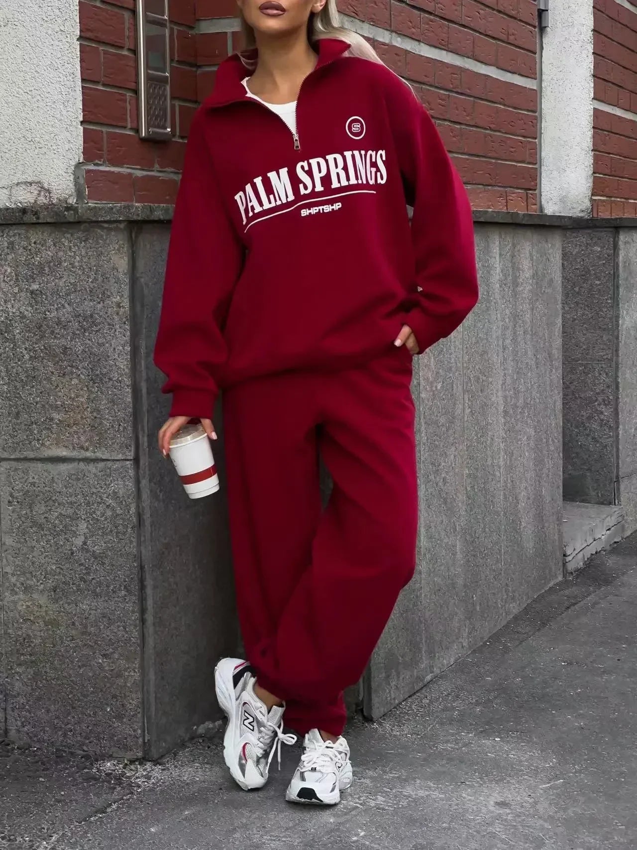 Spring Hoodies Women Letter Print Sweatshirt Hoodie Red Turtleneck Half Zipper Collar Pullover Tops K Pop Clothes Y2k