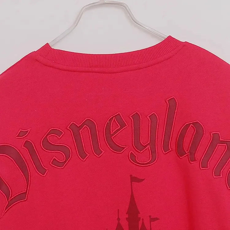 Mickey Mouse Letter Embroidery Sweatshirt New Women Long Sleeve O-Neck Pullover Jumper Tops
