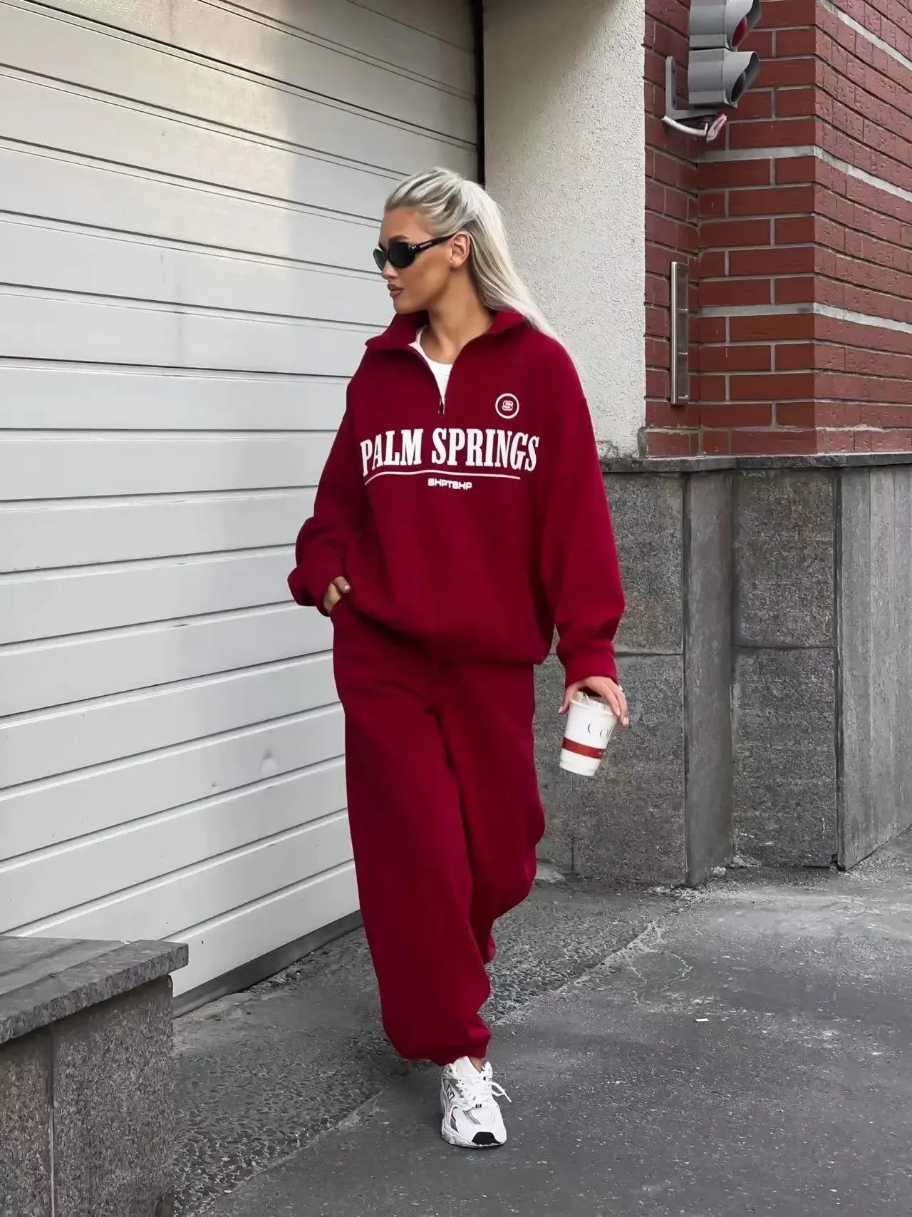 Spring Hoodies Women Letter Print Sweatshirt Hoodie Red Turtleneck Half Zipper Collar Pullover Tops K Pop Clothes Y2k