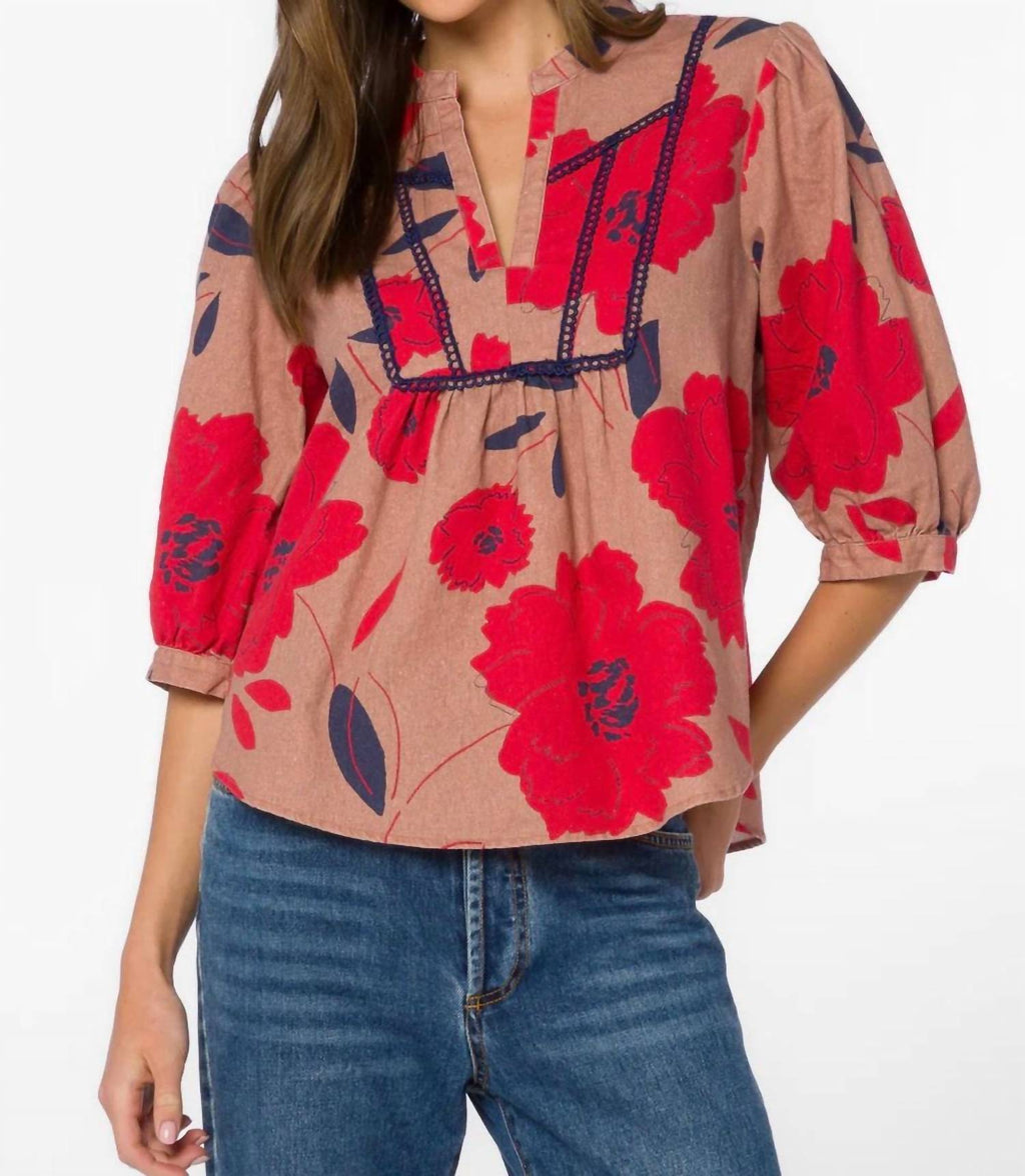 Velvet Heart - Zyler Floral Peasant Top