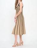 Meet Me In Santorini - Sadie Ribbed Stripe Midi Dress