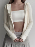 Zip-Up Long Sleeve Hooded Outerwear