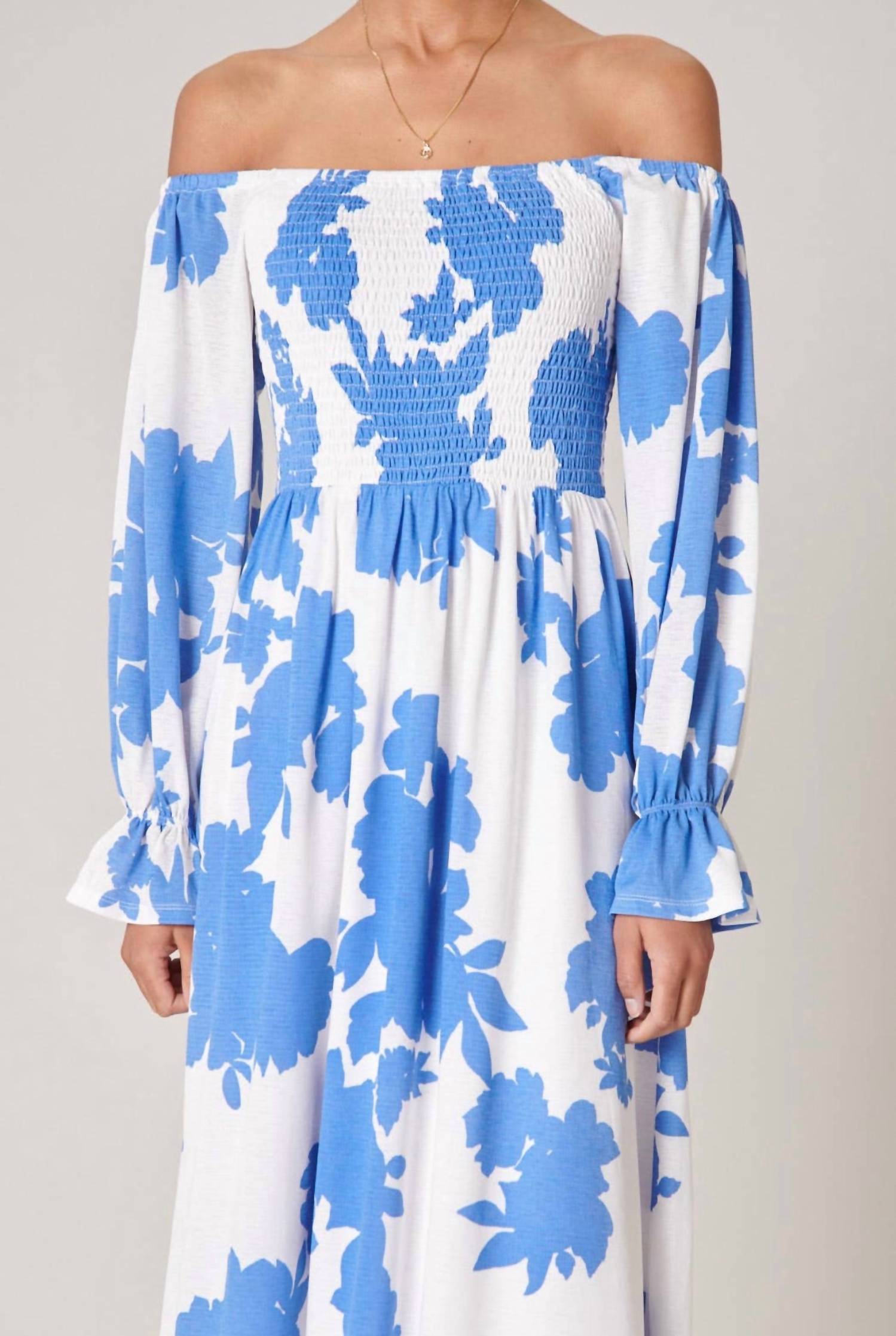 Sugarlips - Calypso Floral Denni Smocked Midi Dress