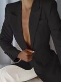 Slim-Fit Lapel Collar Blazer