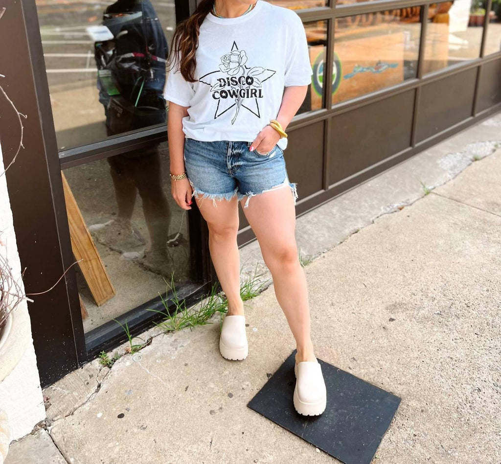 Disco Cowgirl - Oversized Crewneck Tee