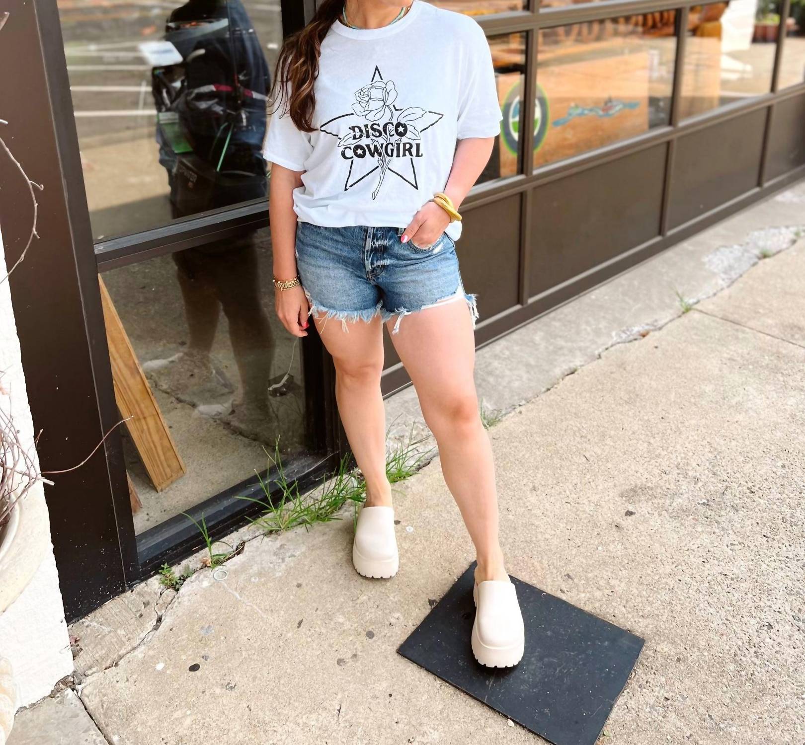 Disco Cowgirl - Oversized Crewneck Tee