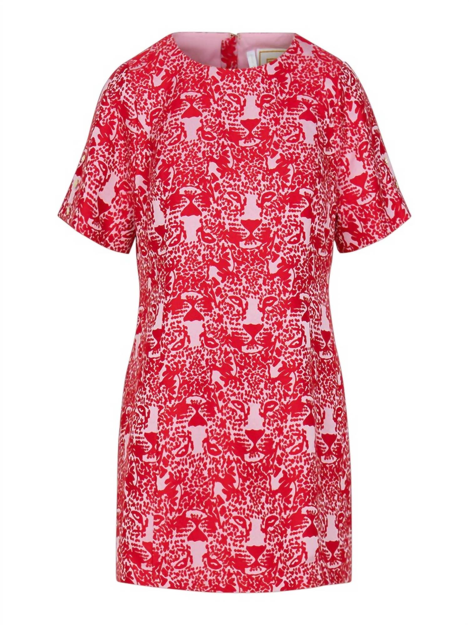Emily Mccarthy - Emily McCarthy Royal Shift Dress-Cheeky Cheetah