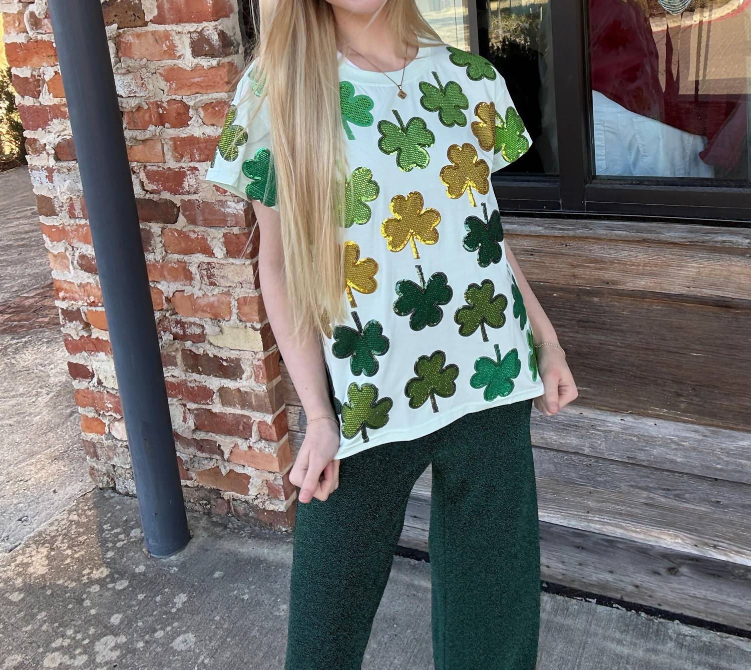 Queen Of Sparkles - Rhinestone Shamrock Tee