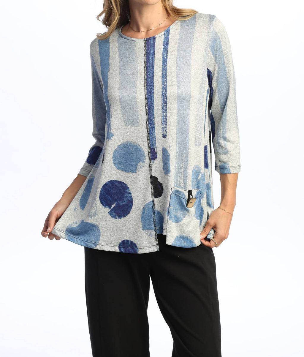 Jess & Jane - Sandra Fine Knit Contrast Seam Top