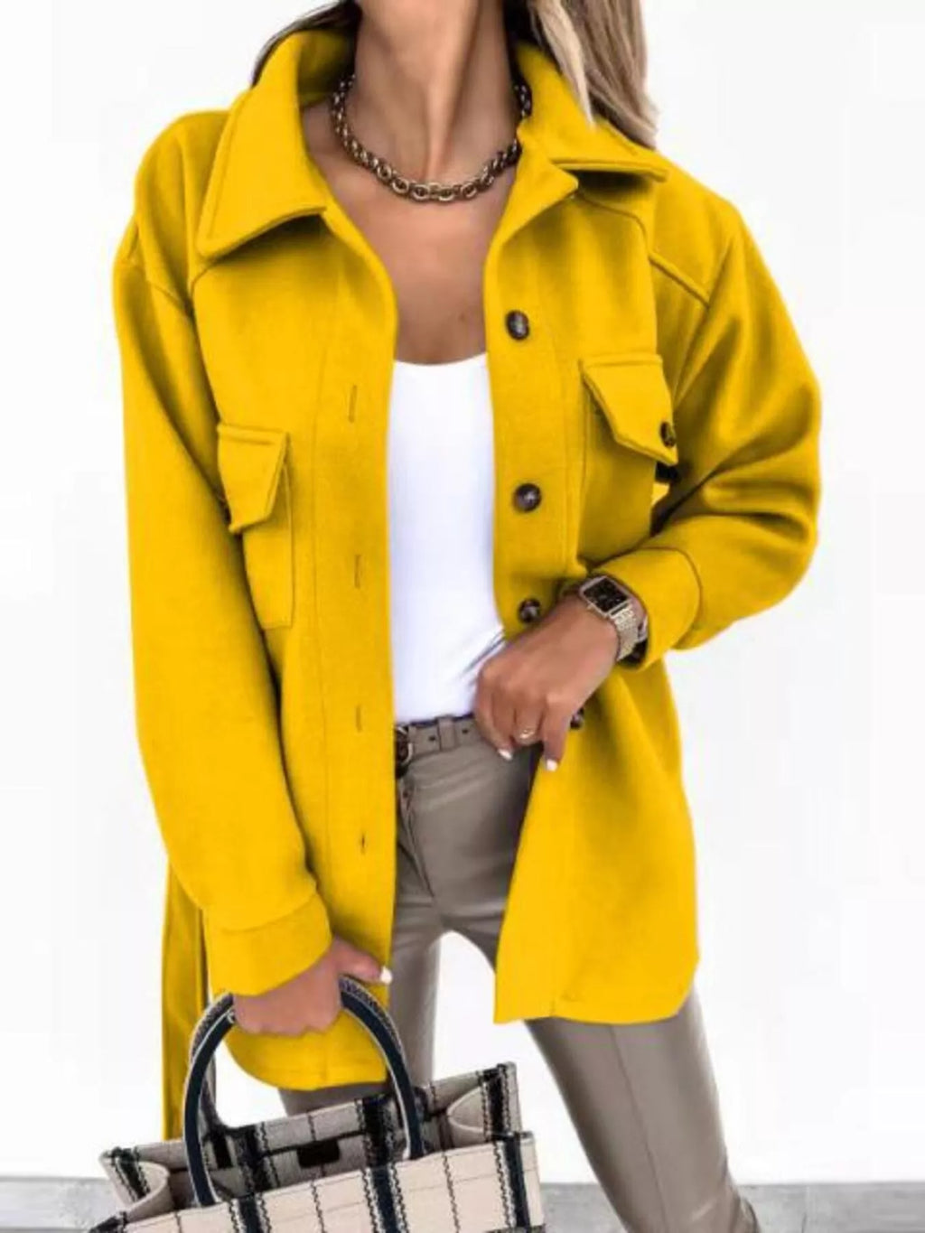 Button-Down Tie Waist Coat